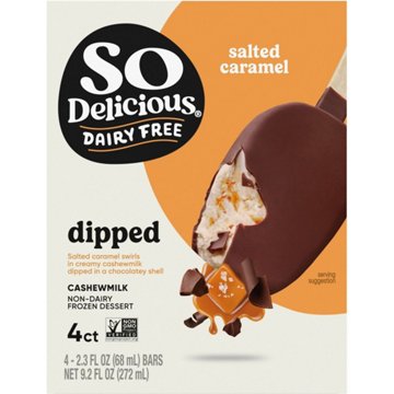 So Delicious Dipped Salted Caramel Cashew Milk Dairy Free Dessert Bars