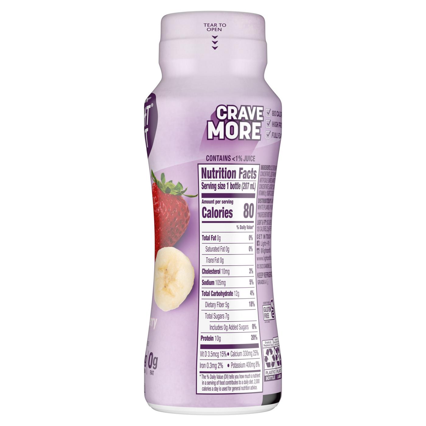 Dannon Light & Fit NonFat Strawberry Banana Protein Smoothie Yogurt