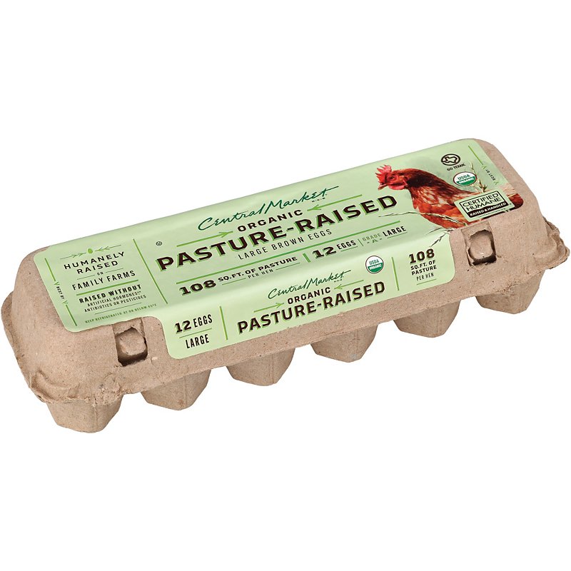 Central Market Organic Pasture Raised Large Brown Eggs Shop Eggs And Egg Substitutes At H E B 