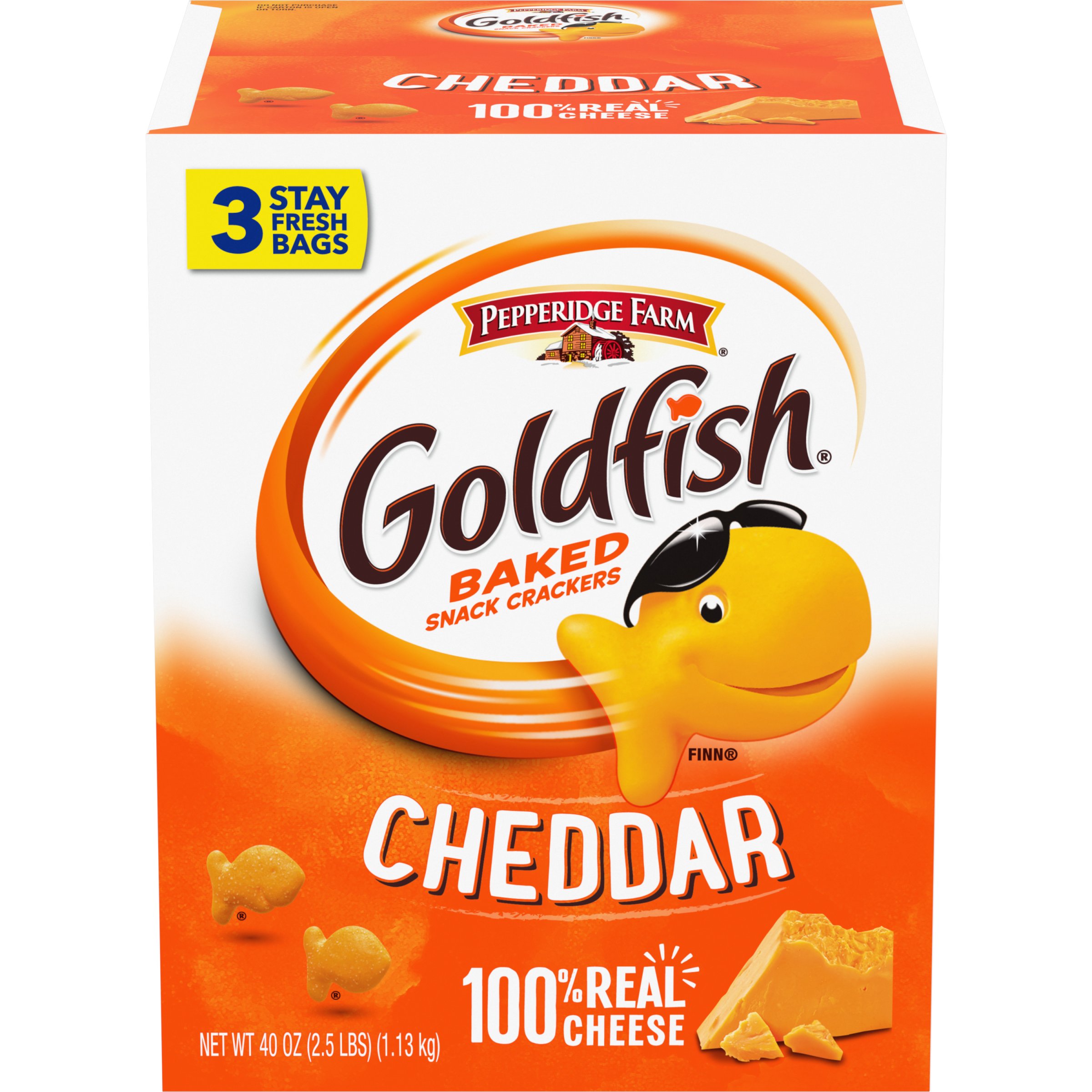 Pepperidge Farm Goldfish Cheddar Baked Snack Crackers Family Size Shop Crackers Breadsticks At H E B