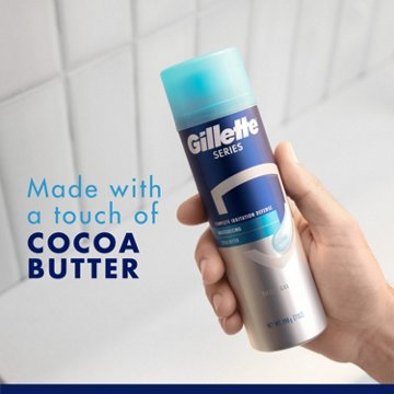 Gillette Series Moisturizing Shaving Gel for Men, with Cocoa Butter, Suitable for Sensitive Skin, 2 Pack
