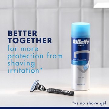 Gillette Series Moisturizing Shaving Gel for Men, with Cocoa Butter, Suitable for Sensitive Skin, 2 Pack