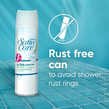 Gillette Venus Satin Care Ultra Sensitive Skin Shave Gel for Women, Fragrance Free, 7 oz