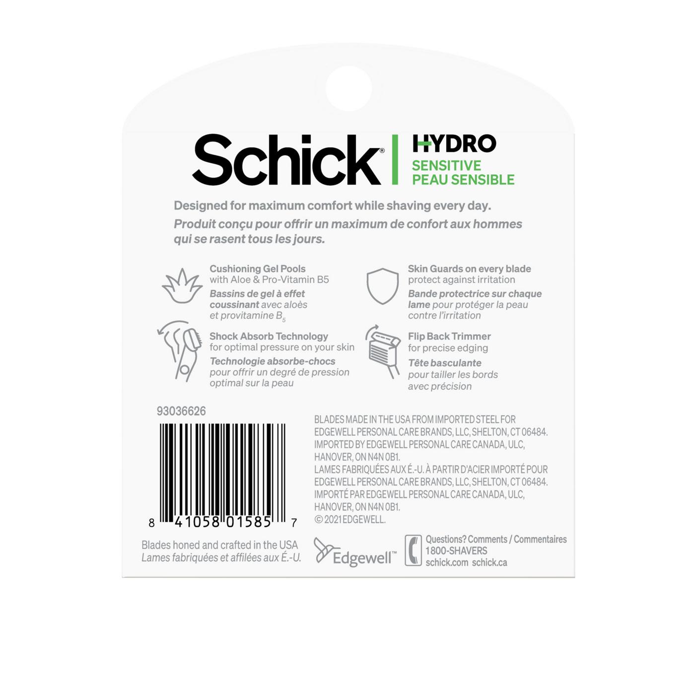 Schick Hydro Sensitive Razor Refills Shop Razors & blades at HEB