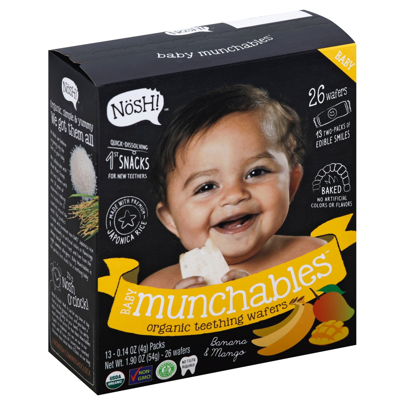 Nosh Baby Munchables Organic Teething Wafers - Banana & Mango - Shop ...