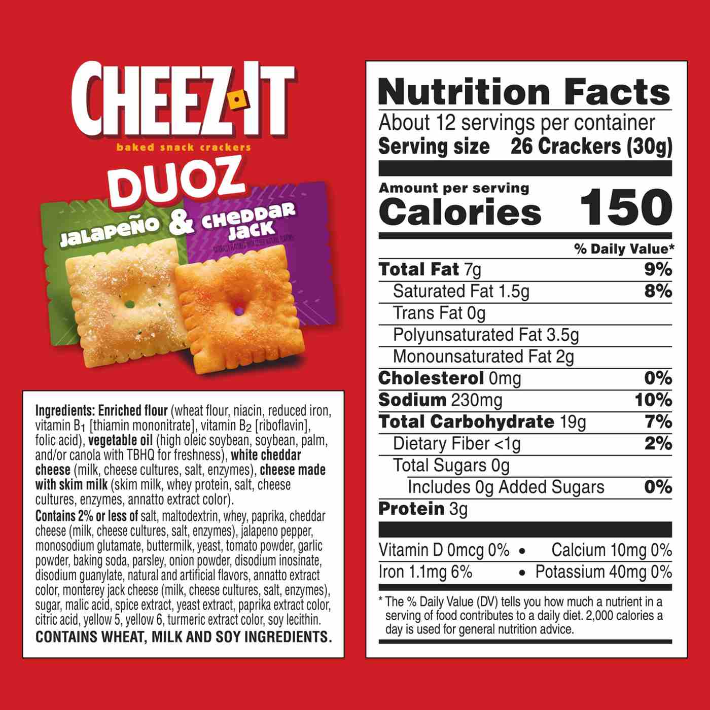 Cheez-It DUOZ Jalapeno Cheddar Jack Crackers; image 2 of 5