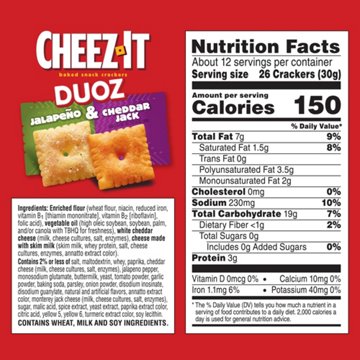 Cheez-It DUOZ Jalapeno Cheddar Jack Crackers
