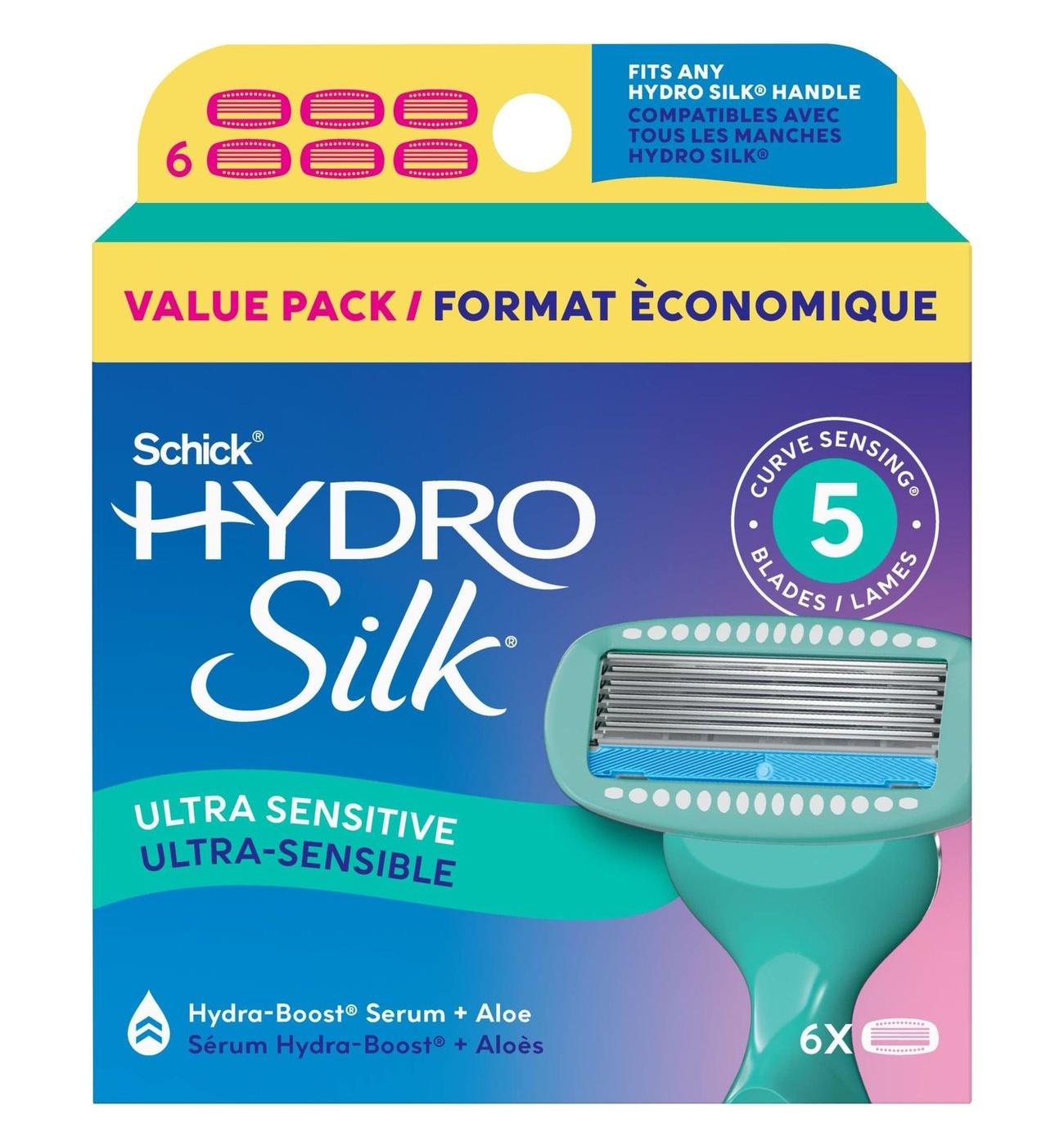 Schick Hydro Silk Schick Hydro Silk Sensitive Womens Razor Refills, 5-Blade Razors for Women Sensitive Skin; image 1 of 8