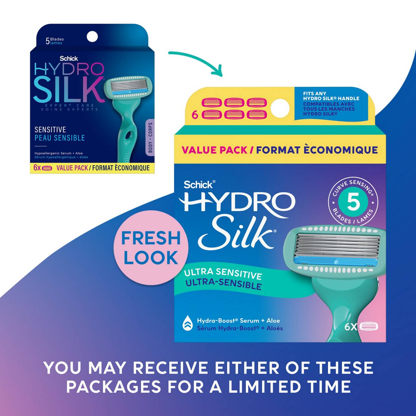 Schick Hydro Silk Schick Hydro Silk Sensitive Womens Razor Refills, 5-Blade Razors for Women Sensitive Skin; image 6 of 8