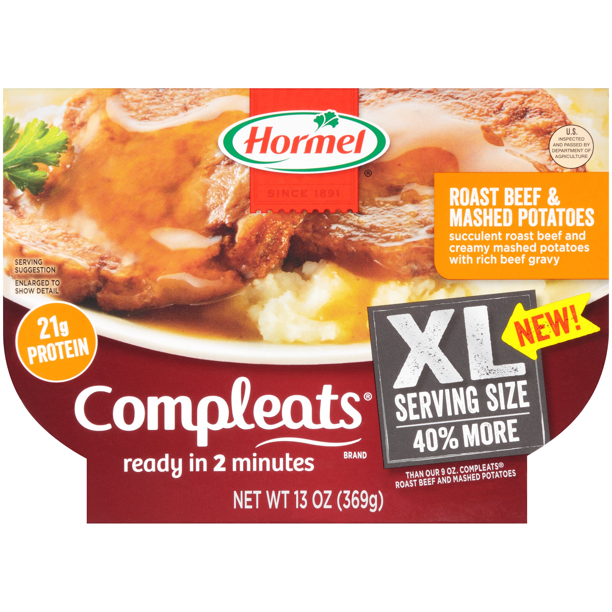 Hormel Compleats XL Roast Beef And Mashed Potatoes Shop Pantry Meals