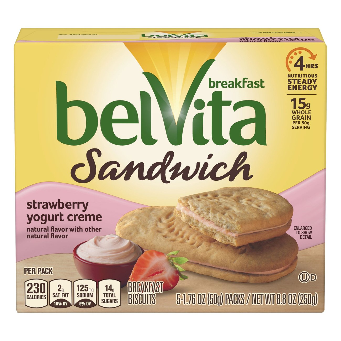 Nabisco Belvita Strawberry Yogurt Creme Breakfast Sandwich Biscuits