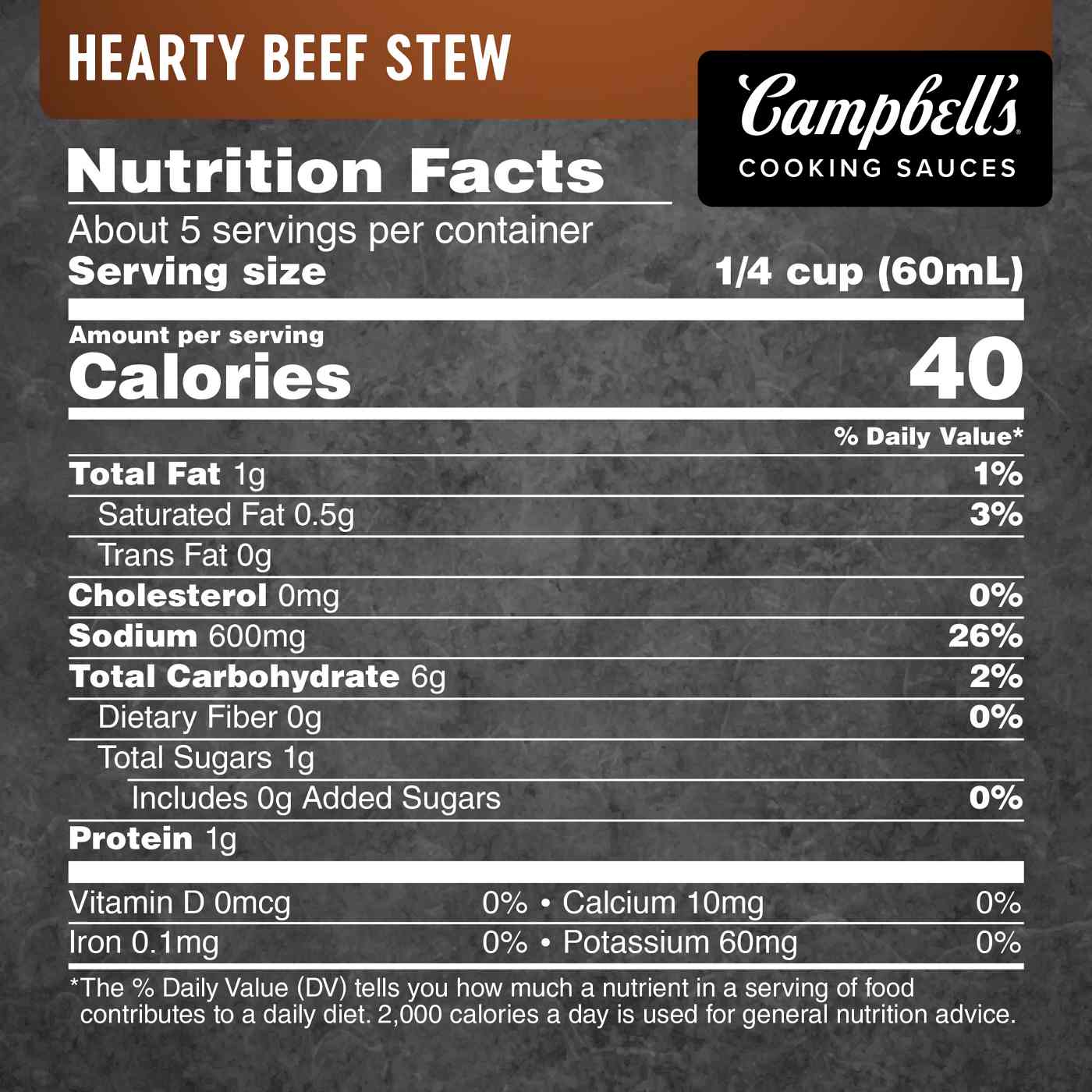 Campbell's Cooking Sauces Beef Stew Sauce; image 3 of 6