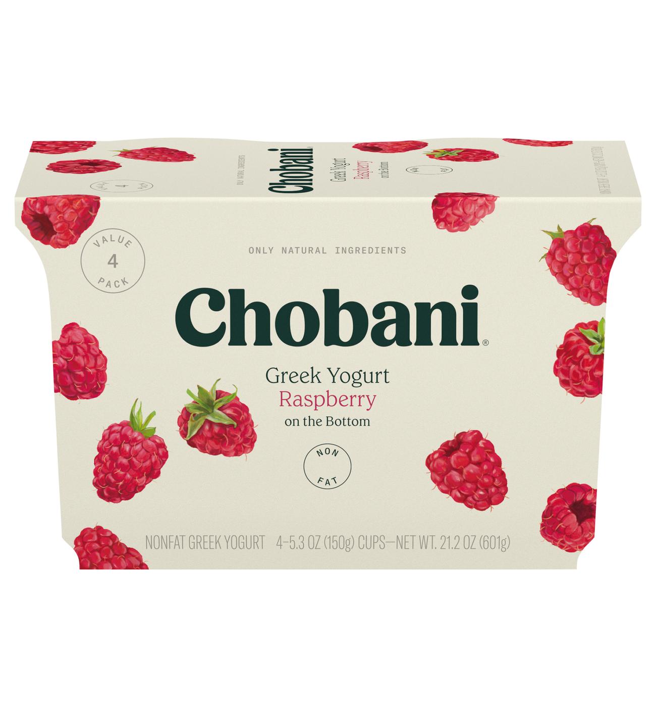 Chobani Non-Fat Raspberry on the Bottom Greek Yogurt; image 1 of 4