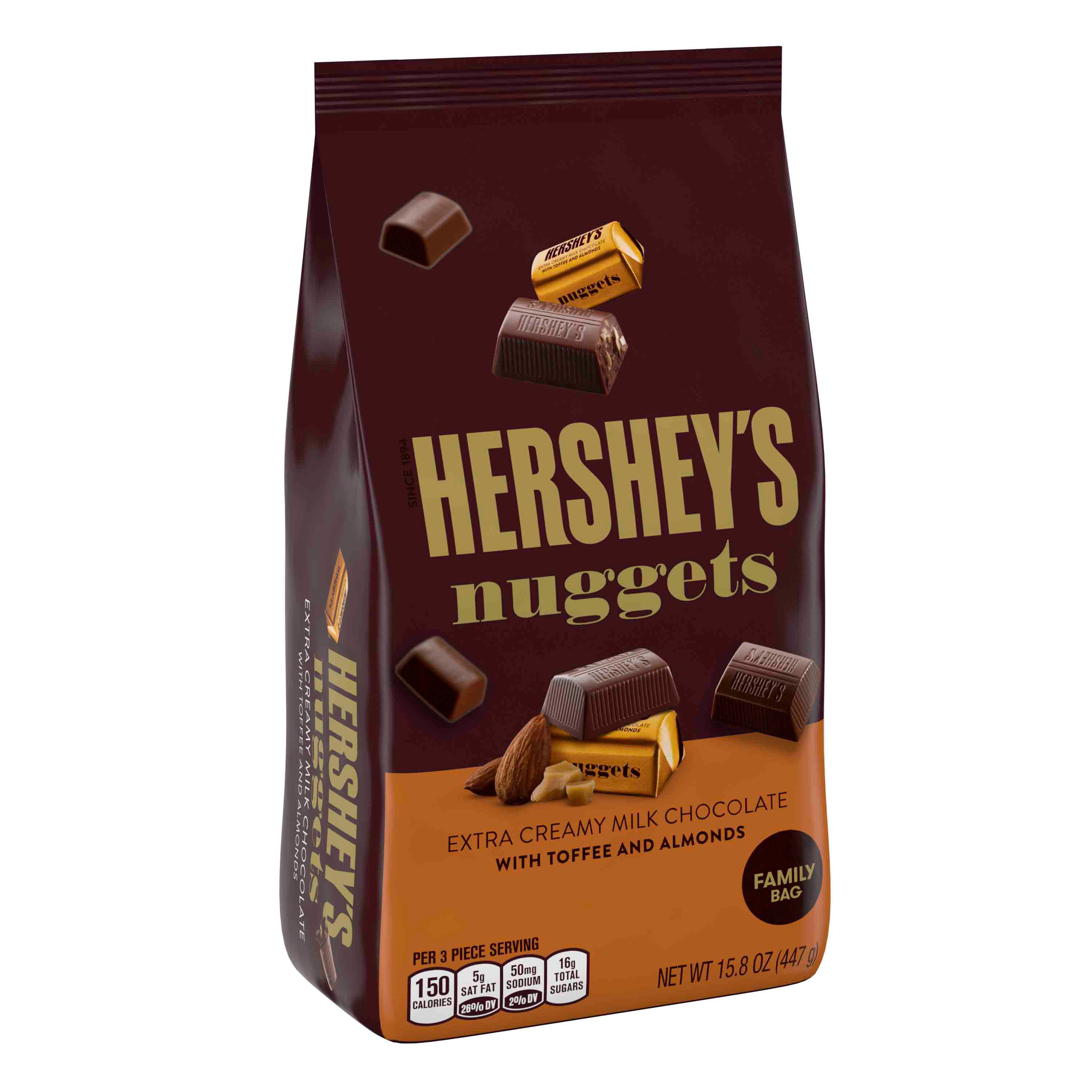 Hershey S Nuggets Extra Creamy Milk Chocolate With Toffee And Almonds Shop Candy At H E B