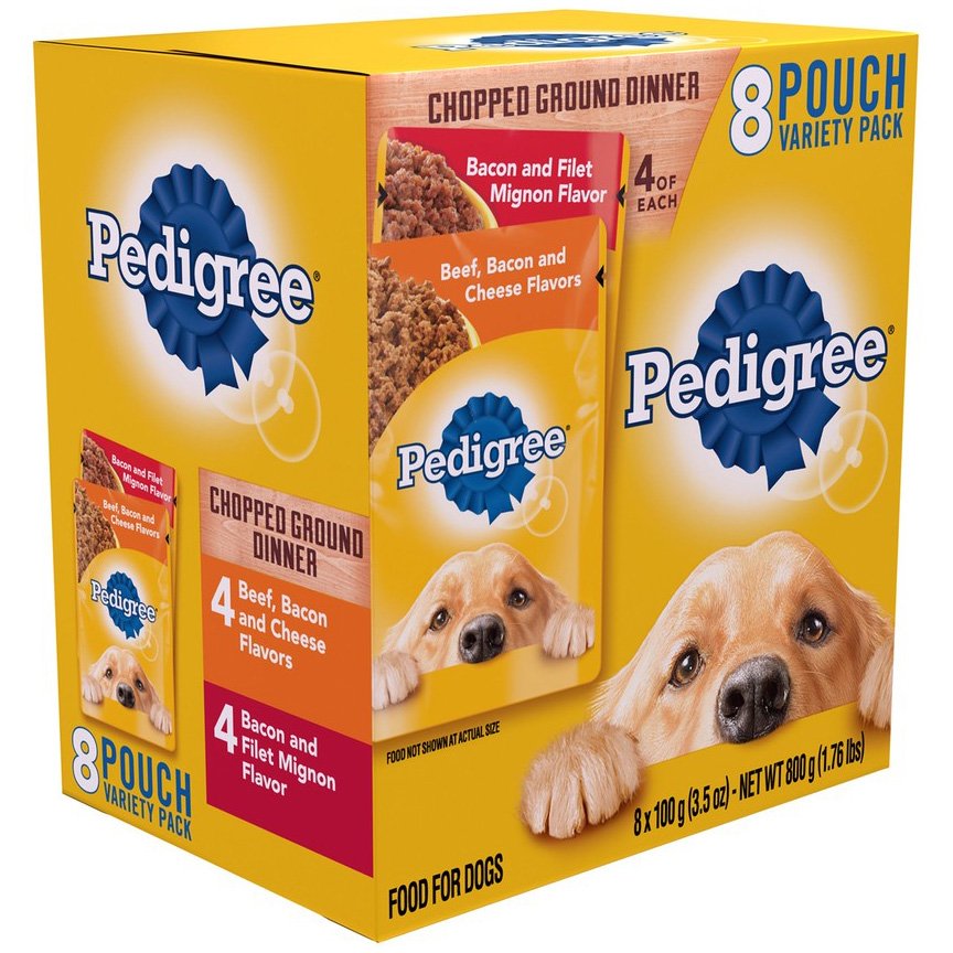 Pedigree Chopped Ground Dinner Wet Dog Food Variety Pack - Shop Food at ...