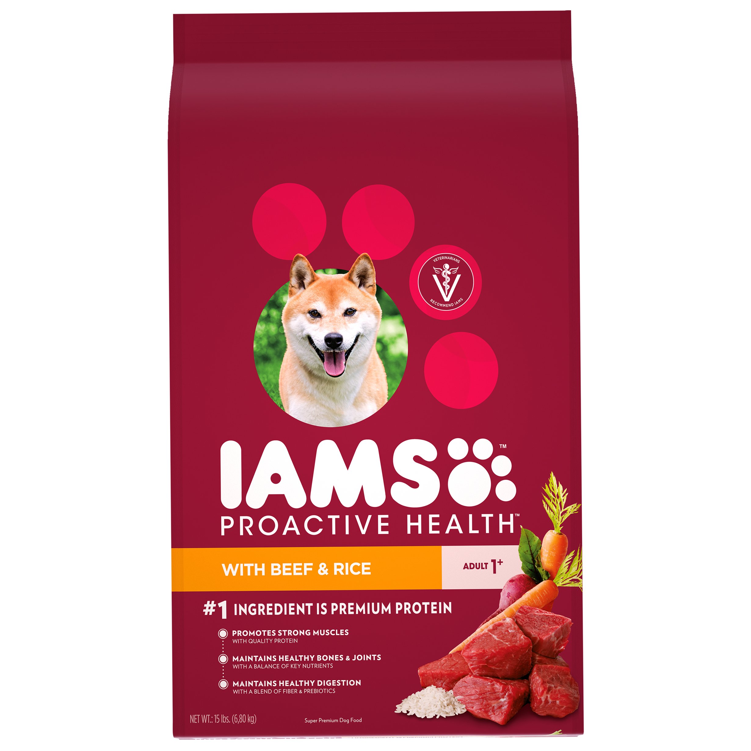 Iams fashion beef and rice dog food