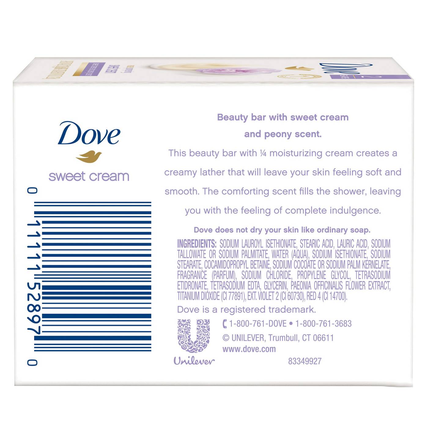 Dove Purely Pampering Sweet Cream and Peony 2 pk; image 2 of 4