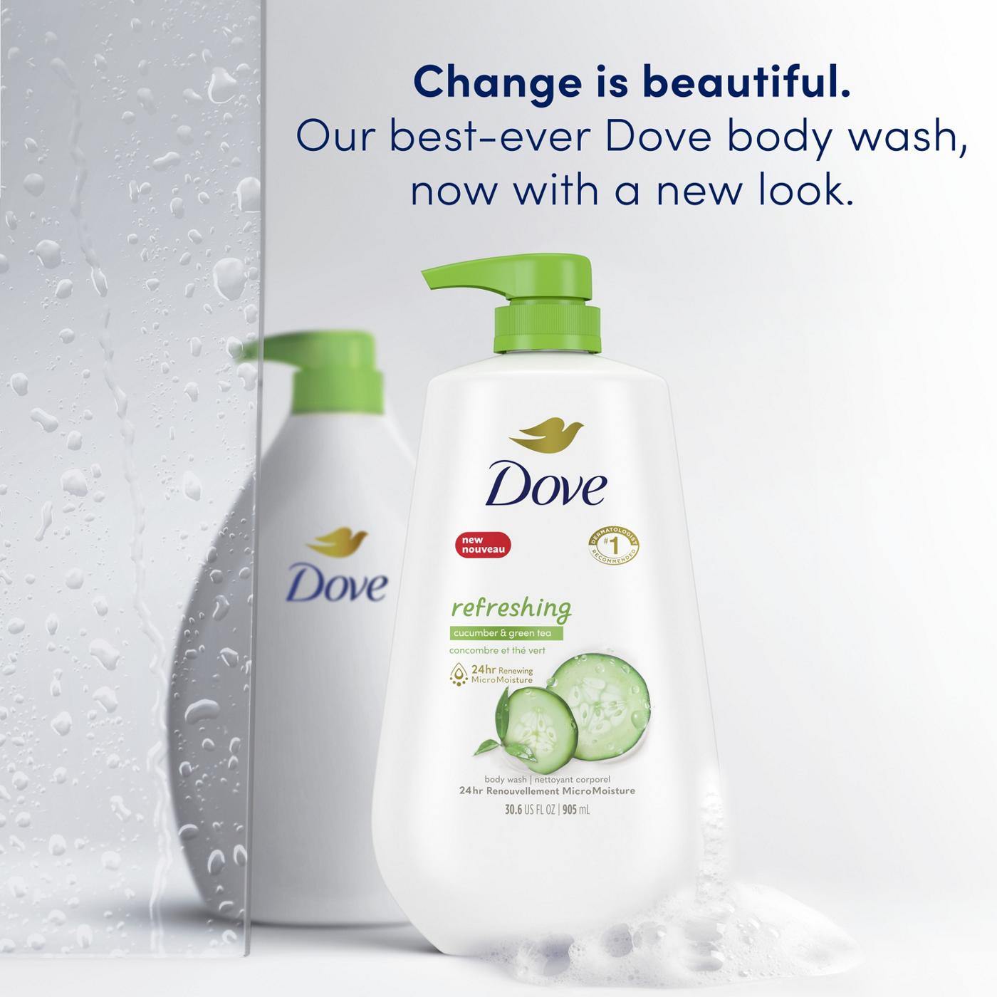 Dove Refreshing Body Wash with Pump - Cucumber & Green Tea ; image 2 of 3