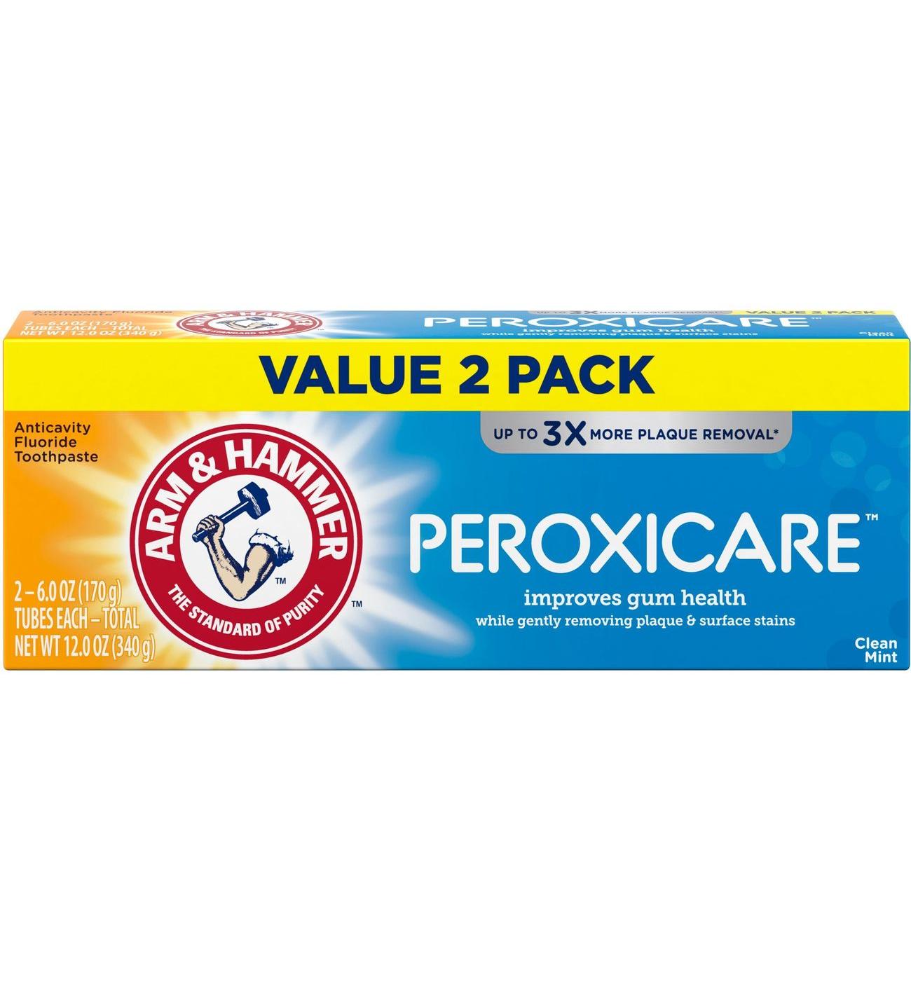 Arm & Hammer Peroxicare Anticavity Fluoride Toothpaste - Clean Mint, 2 Pk; image 1 of 2