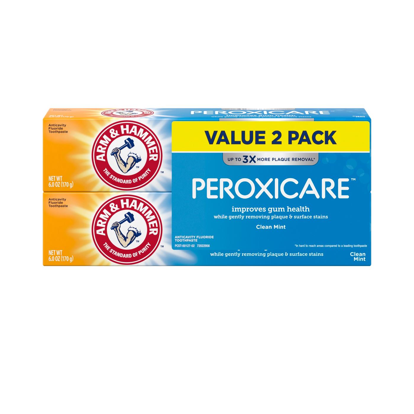 Arm & Hammer Peroxicare Anticavity Fluoride Toothpaste - Clean Mint, 2 Pk; image 1 of 2