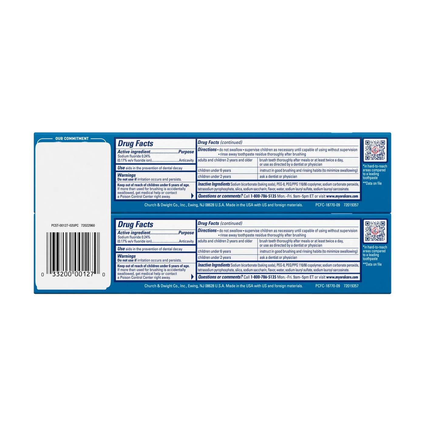 Arm & Hammer Peroxicare Anticavity Fluoride Toothpaste - Clean Mint, 2 Pk; image 2 of 2