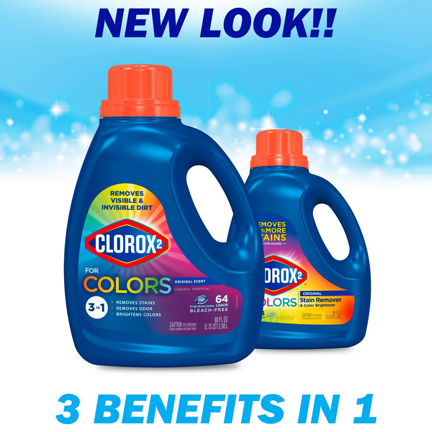 Clorox 2 2 for Colors 3-in-1 HE Laundry Additive, 64 Loads - Original; image 3 of 10