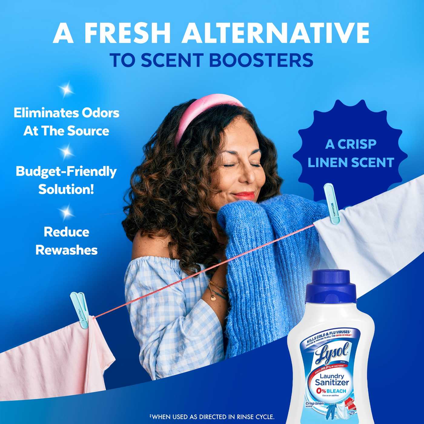 Lysol Laundry Sanitizer and Odor Eliminator - Crisp Linen; image 2 of 10