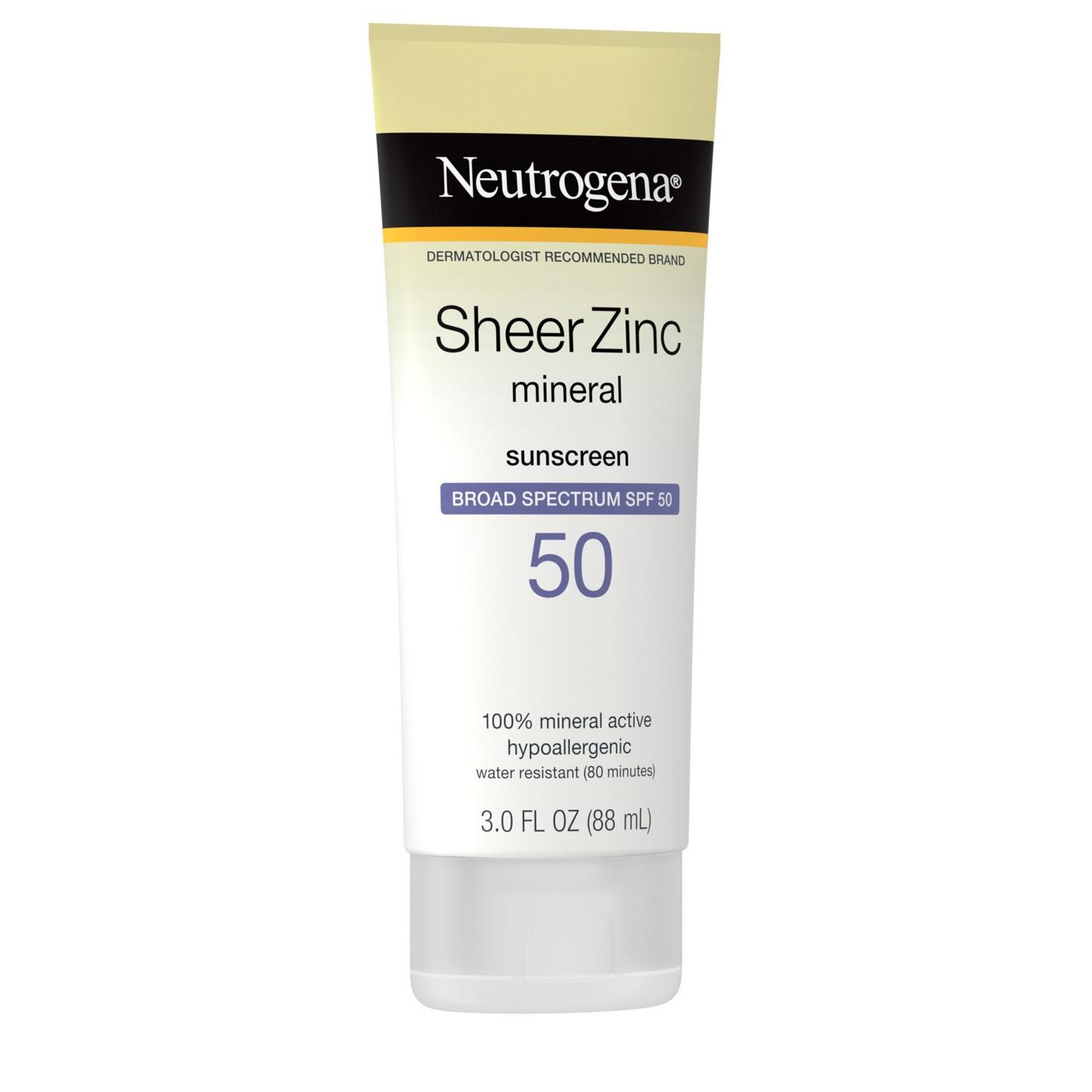 Neutrogena Sheer Zinc Mineral Sunscreen - SPF 50; image 2 of 8