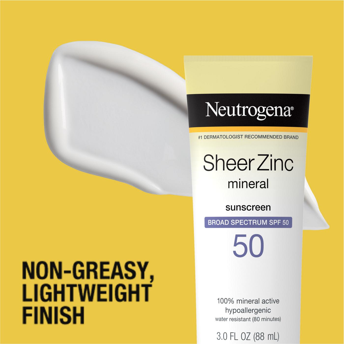 Neutrogena Sheer Zinc Mineral Sunscreen - SPF 50; image 6 of 8