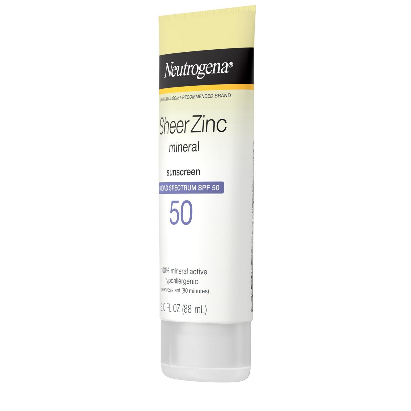 Neutrogena Sheer Zinc Mineral Sunscreen - SPF 50; image 7 of 8