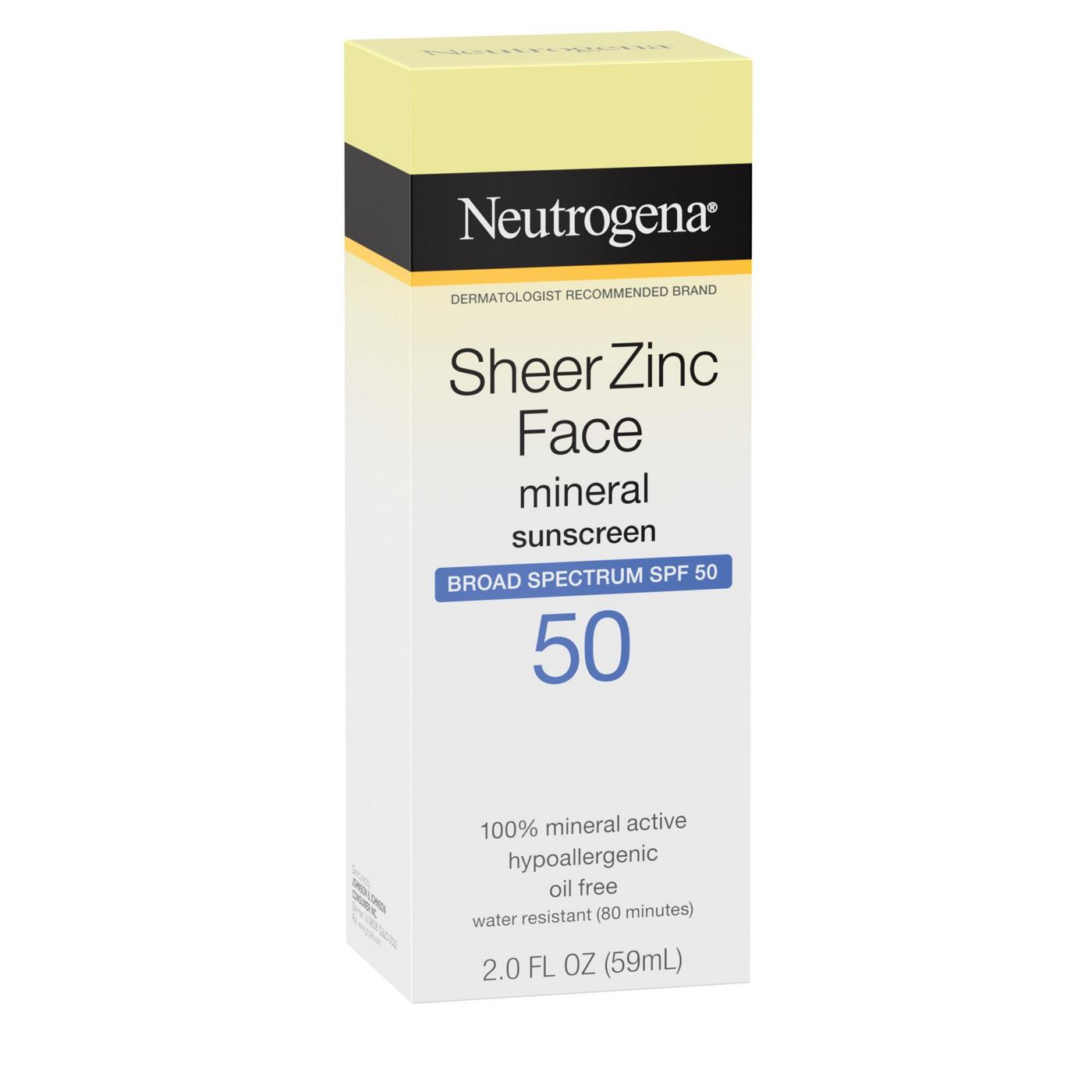 Neutrogena Sheer Zinc Face Mineral Sunscreen SPF 50 Shop Sunscreen