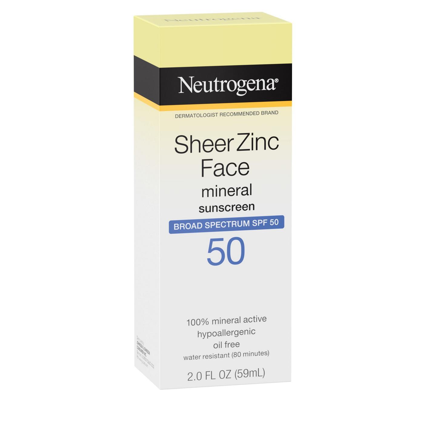 Neutrogena Sheer Zinc Face Mineral Sunscreen - SPF 50; image 7 of 8