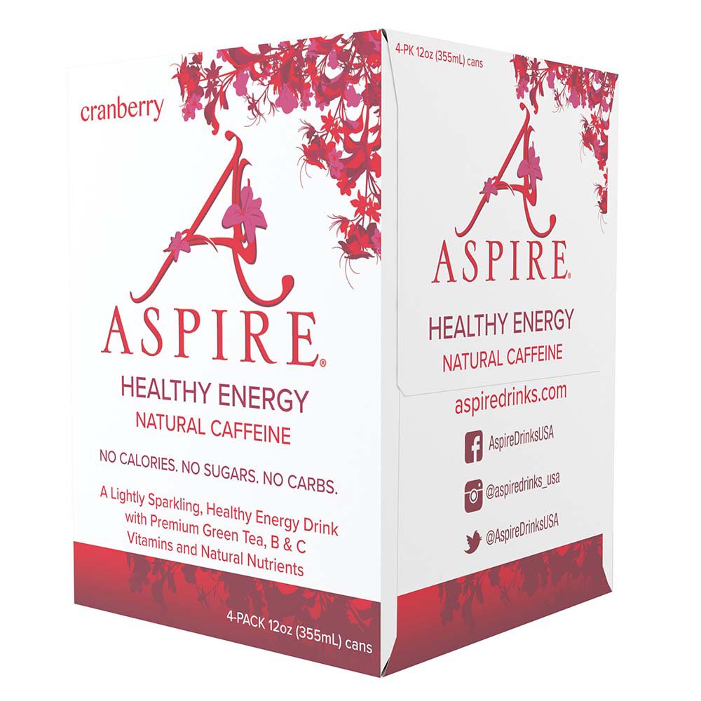 Aspire Zero Sugar Healthy Energy Drink Cranberry 12 oz Cans Shop