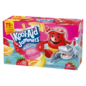 Kool-Aid Jammers Sharkleberry Fin Drink Pouches, 10 ct, 6 oz
