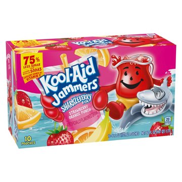 Kool-Aid Jammers Sharkleberry Fin Drink Pouches, 10 ct, 6 oz