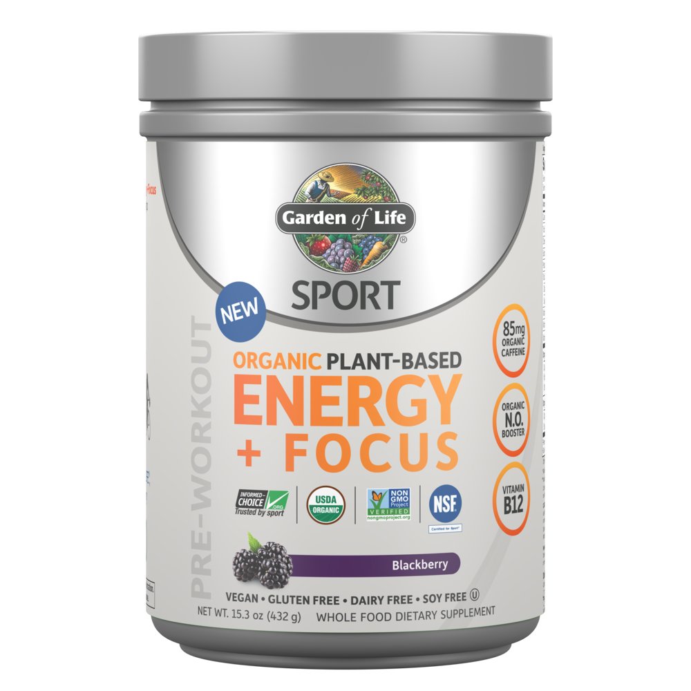 Garden of Life Sport Organic PlantBased Energy + Focus Blackberry PreWorkout Shop Diet