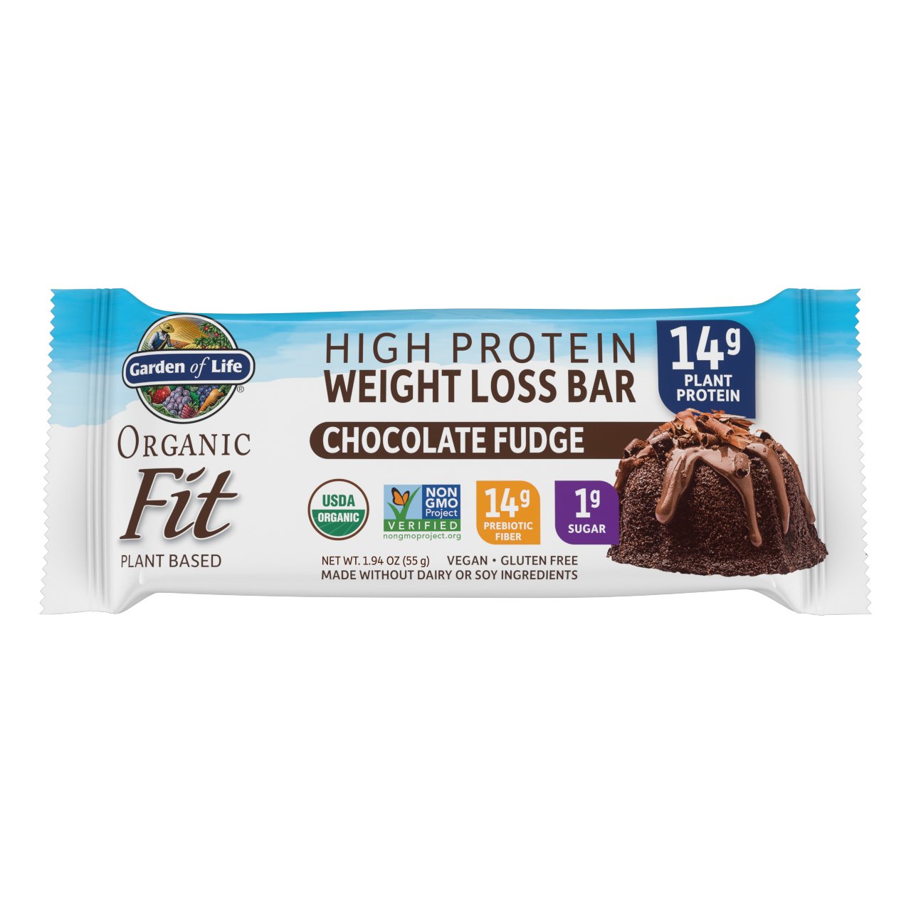 Garden of Life Organic Fit 14g Protein Weight Loss Bar Chocolate
