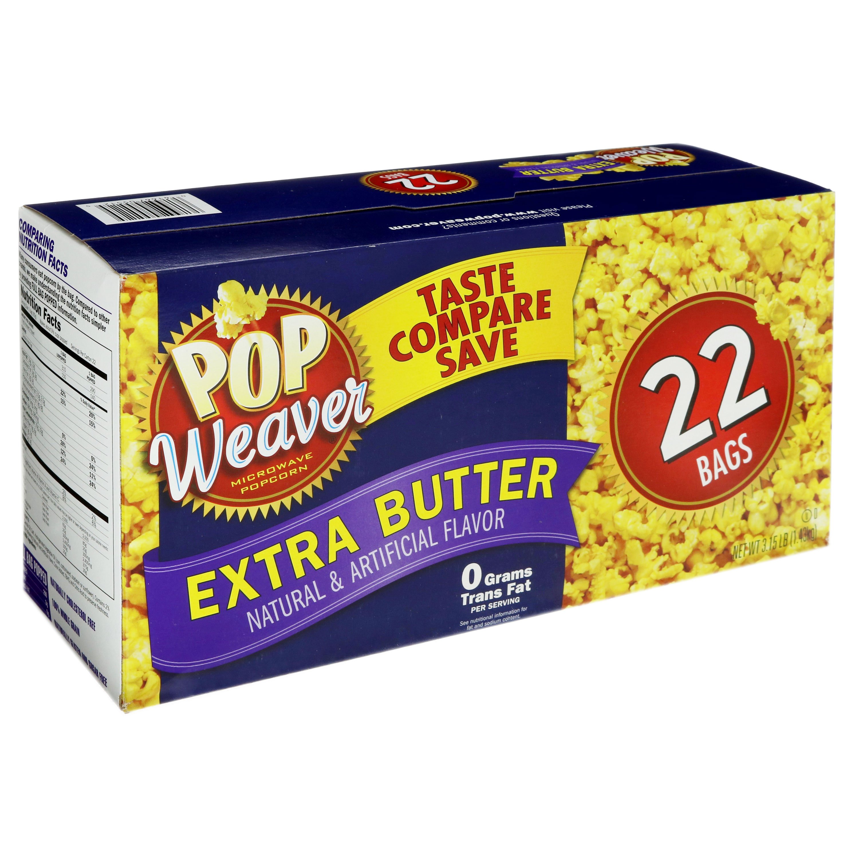 Pop Weaver Extra Butter Microwave Popcorn Shop Popcorn At H E B