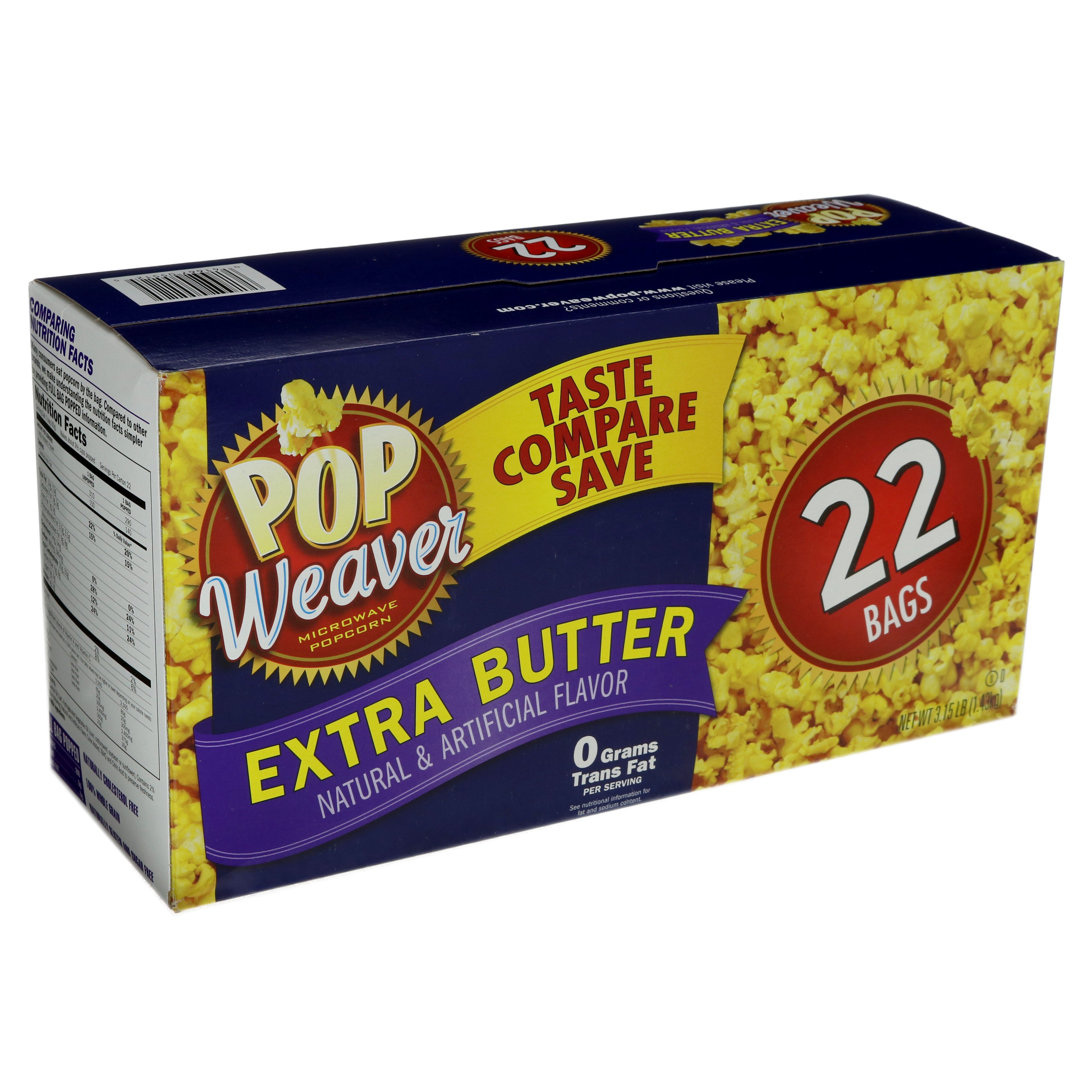 Pop Weaver Extra Butter Microwave Popcorn - Popcorn at H-E-B
