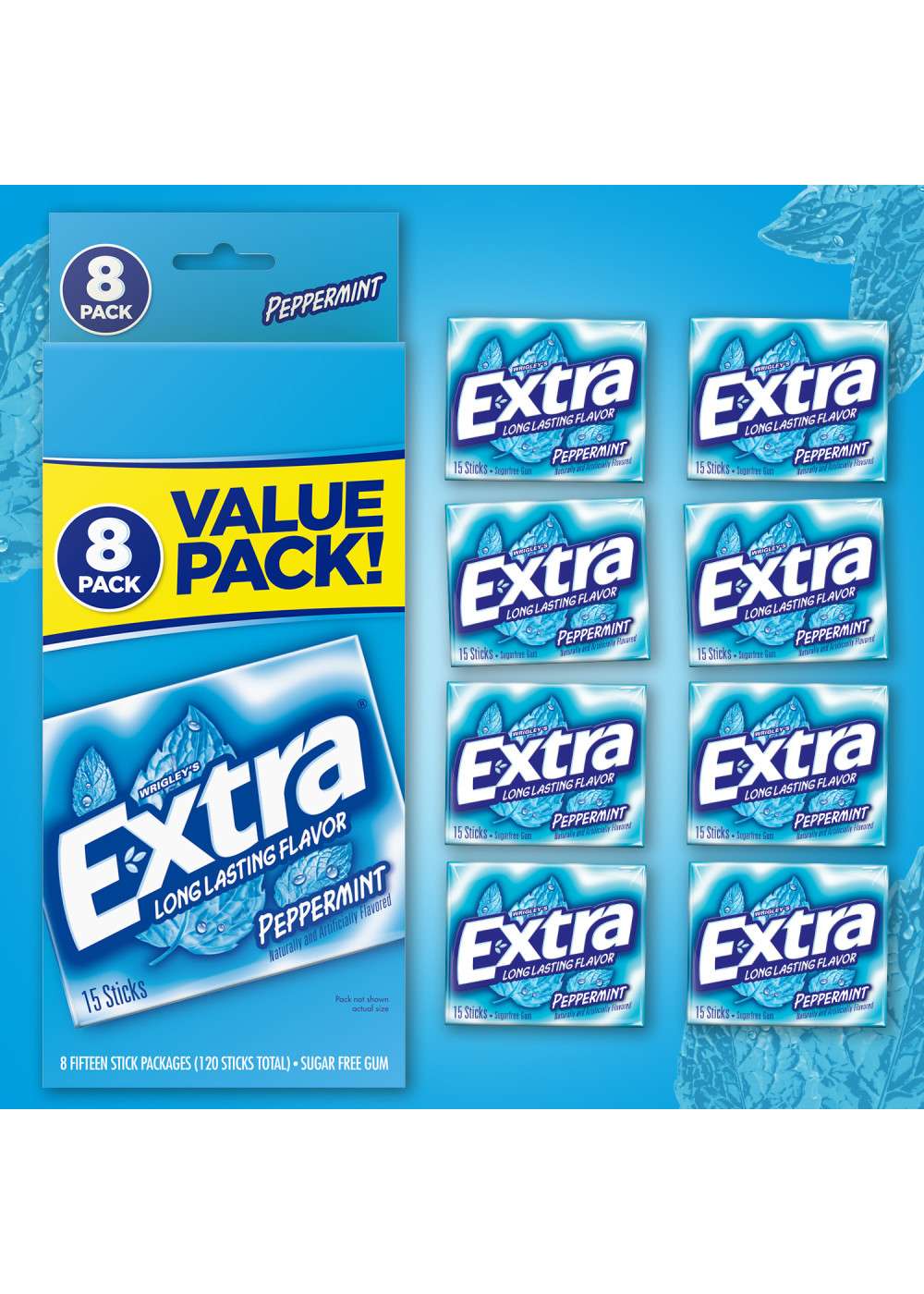 Extra Sugarfree Gum Value Pack - Peppermint, 8 Pk; image 5 of 7