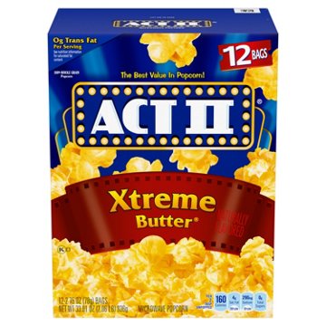 ACT II Xtreme Butter Microwave Popcorn Bags, 12 ct