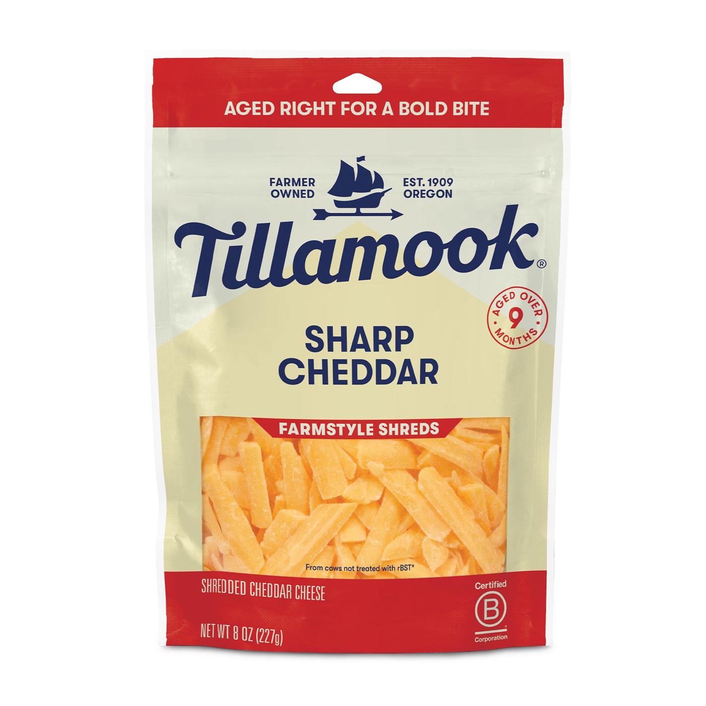 Tillamook Sharp Cheddar Shredded Cheese, Thick Cut; image 1 of 5