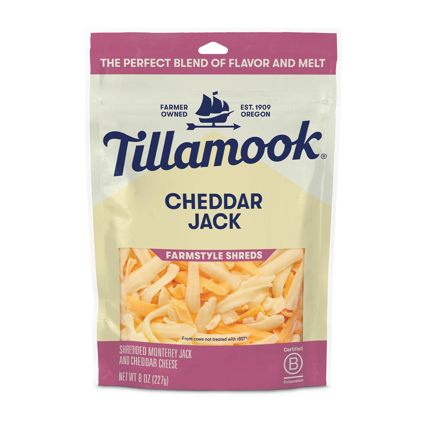 Tillamook Cheddar Jack Shredded Cheese Blend, Thick Cut; image 1 of 3