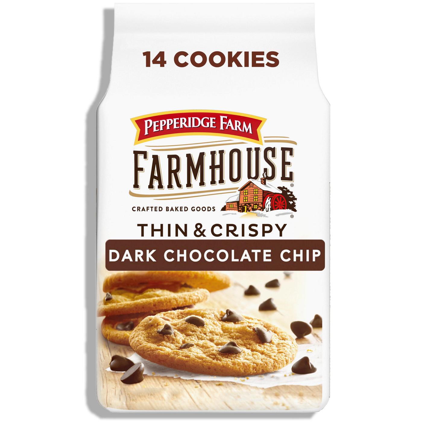 Pepperidge Farm Farmhouse Thin & Crispy Dark Chocolate Chip Cookies; image 1 of 9