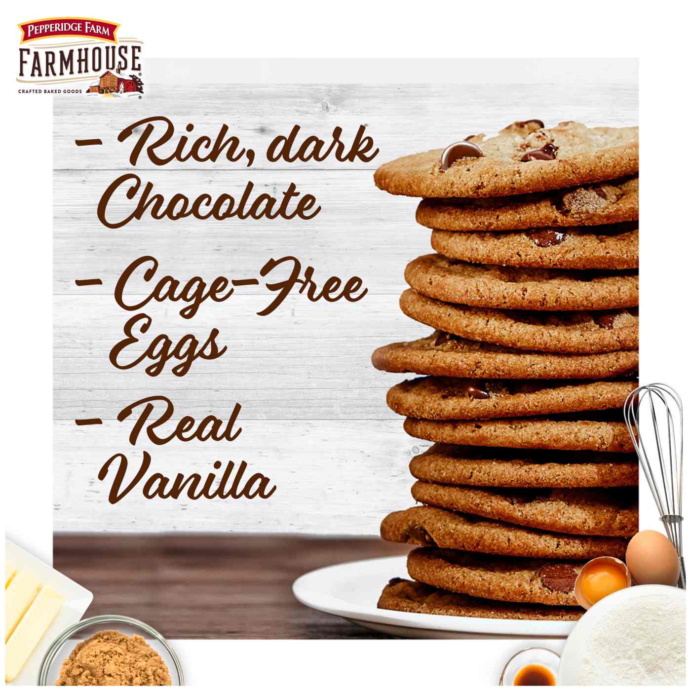 Pepperidge Farm Farmhouse Thin & Crispy Dark Chocolate Chip Cookies; image 8 of 9