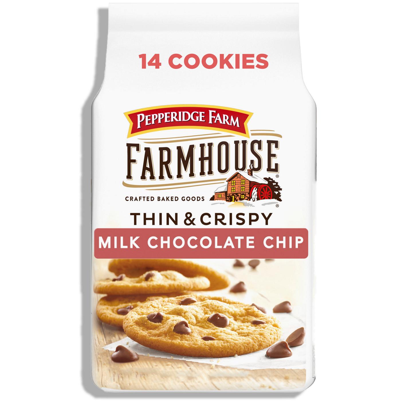 Pepperidge Farm Farmhouse Thin & Crispy Milk Chocolate Chip Cookies; image 1 of 9