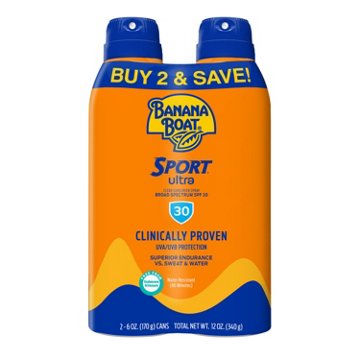 Banana Boat Sport Ultra Clear Sunscreen Spray Twin Pack - SPF 30, 2 pk