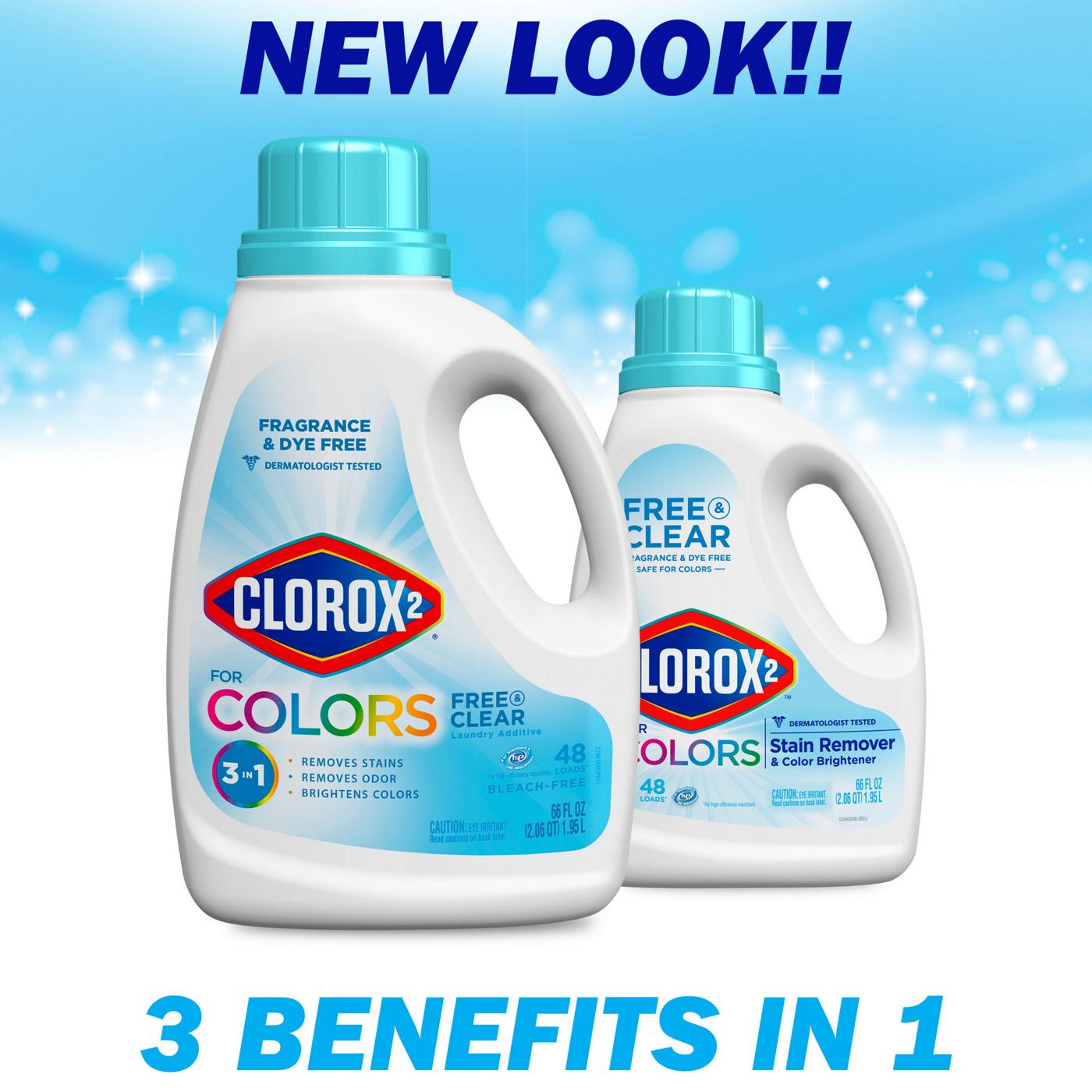 Clorox 2 2 for Colors 3-in-1 HE Laundry Additive, 48 Loads - Free & Clear; image 3 of 3