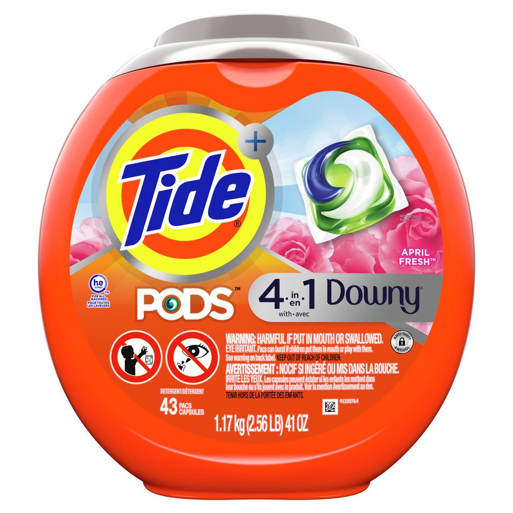 Tide PODS Plus Downy April Fresh HE Laundry Detergent Pacs; image 1 of 2
