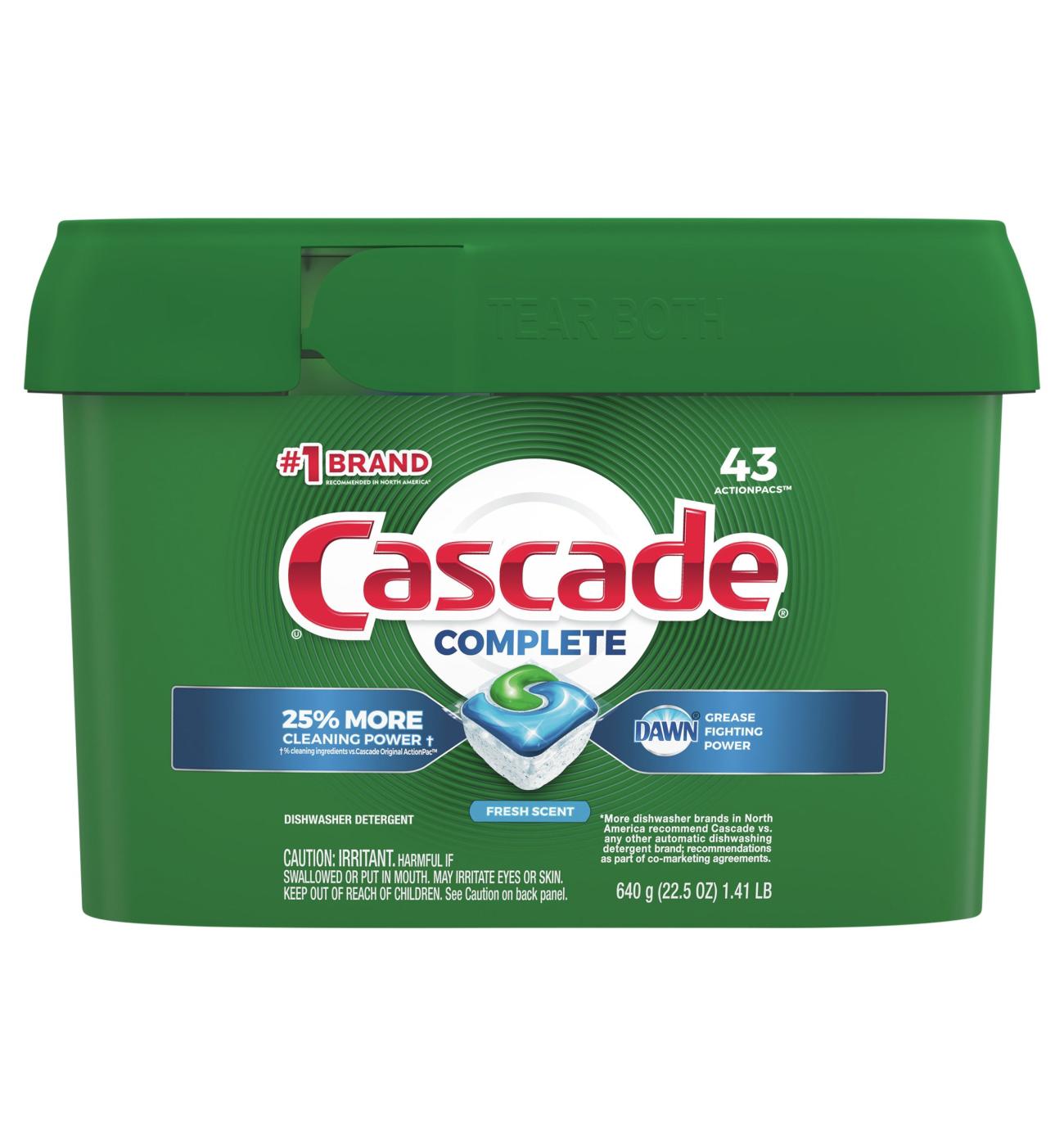 Cascade Complete Fresh Scent Dishwasher Detergent ActionPacs; image 2 of 4